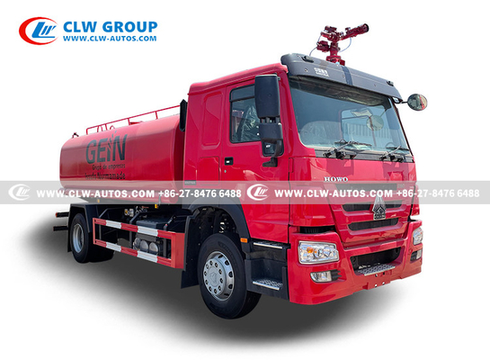 HOWO 4*2 Fire Sprinkler Water Bowser Truck High Pressure Pump 12000L 12ton