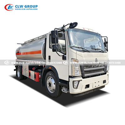 HOWO 10,000L Mobile Refueling Truck Aluminum Alloy Fuel Tanker Truck With Flow Meter