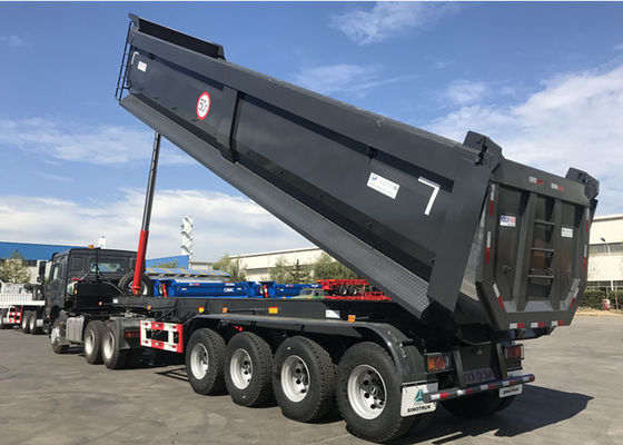 Front Axle Liftable 50t 60t Tipper Trailer With Air Bag Suspension