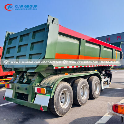 45T Rear-Tipping Semi-Trailer with HYVA Hydraulic Cylinder, 28T Yahua Landing Legs & 3-Axle Stability