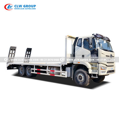 FAW J6P 6x4 Flatbed Truck with 370HP Engine and 35-Ton Load Capacity for Heavy-Duty Machinery Transport